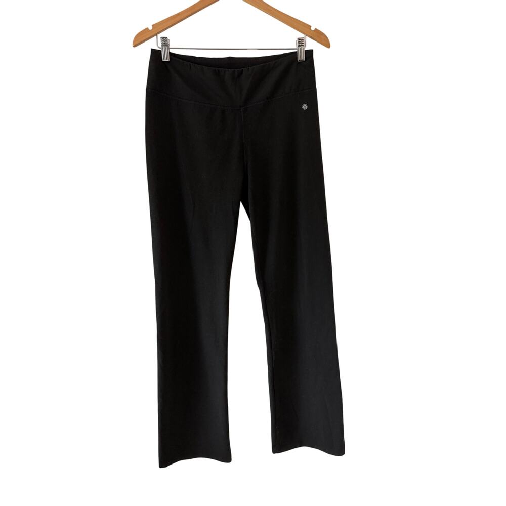 Bally Total Fitness Black Yoga Pants Back Waist Design Size Large